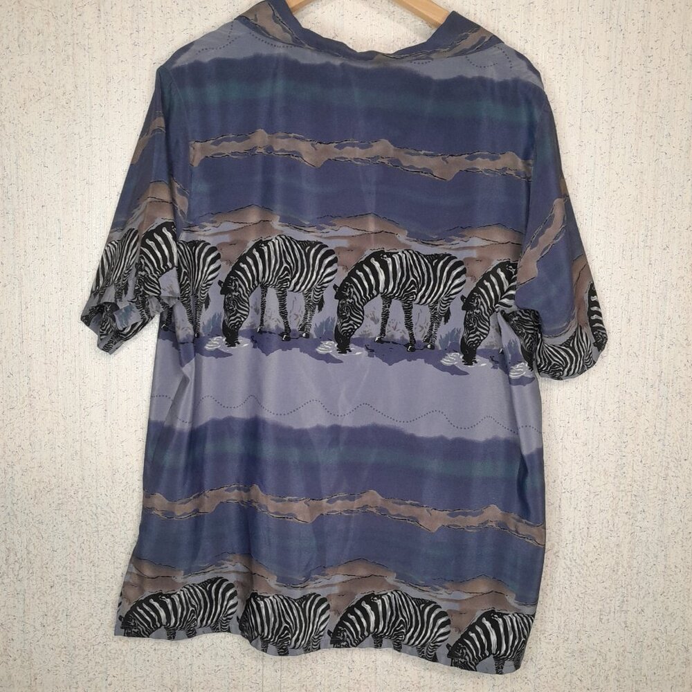 KLOZ STUDIO Women's Safari Zebra Button Down Top Size 1X - Picture 4 of 4
